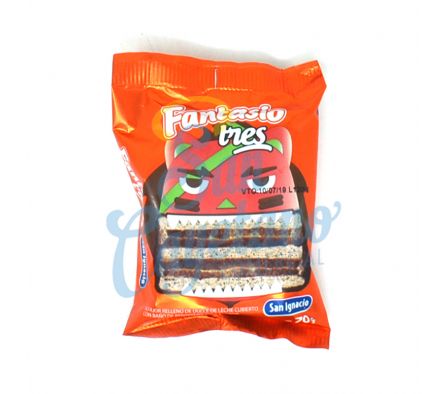 ALFAJOR NEGRO TRES PISOS FANTASIO 70GRS (24)