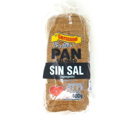 PAN SALVADO SIN SAL EL GERMANO 400GR