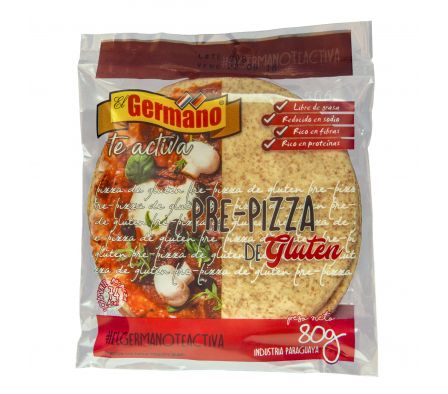 PRE-PIZZA DE GLUTEN EL GERMANO 80GR 