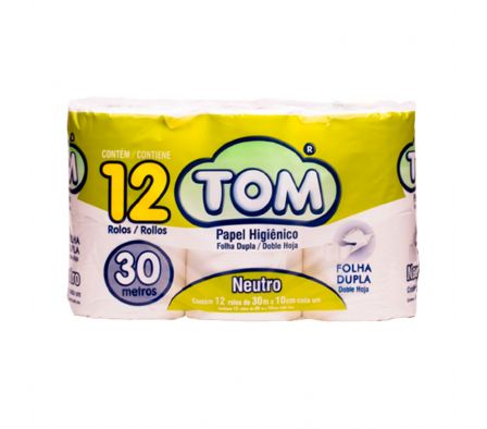 PAPEL HIGIENICO DOBLE HOJA TOM 6*12 30M L12P11