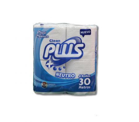 PAPEL HIGIENICO HOJA SIMPLE NEUTRO PLUS 30MX4(12)