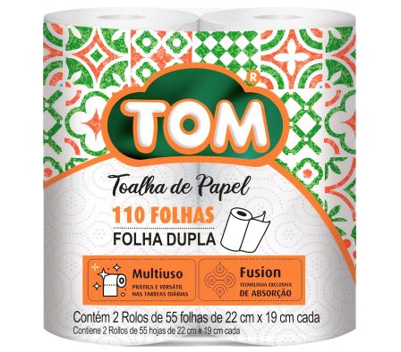 PAPEL TOALLA P/COCINA TOM 2UNX110HOJAS (12)