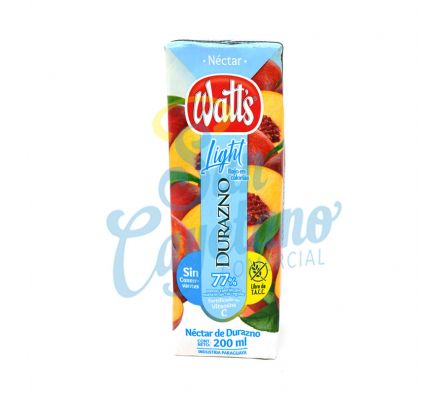 JUGO DE NECTAR DE DURAZNO LIGHT WATTS 200ML (30)