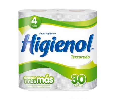 PAPEL HIGIENICO TEXTURADO HIGIENOL 30MM 4UND (12)