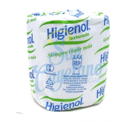 PAPEL HIGIENICO TEXTURADO HIGIENOL 30M 1UN (48)