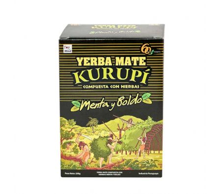 YERBA MATE MENTA/BOLDO KURUPI CAJA 250GR (24),