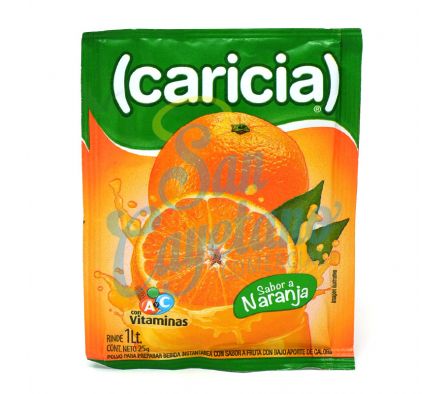 JUGO EN POLVO NARANJA CARICIA X 25 GRS (10)