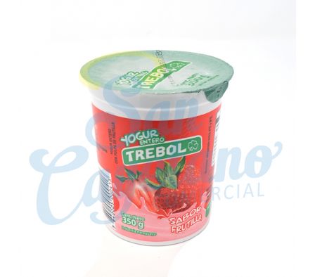 YOGUR ENTERO FRUTILLA TREBOL 350GR.