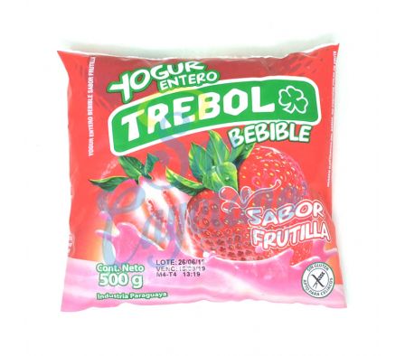 YOGUR ENTERO FRUTILLA SACHET TREBOL 500ML 