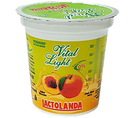 YOGUR ENTERO DURAZNO POTE LACTOLANDA 140GR 