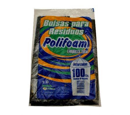 BOLSA P/RESIDUOS REFORZADO POLIFOAM 100L X10UN(25)