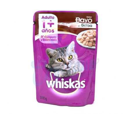 ALIMENTO P/GATO PAVO ADULTO WHISKAS 85GR(12)