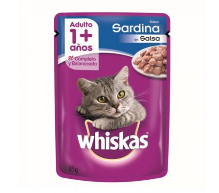 ALIMENTO P/GATO SARDINA ADULTO WHISKAS 85GR(12)