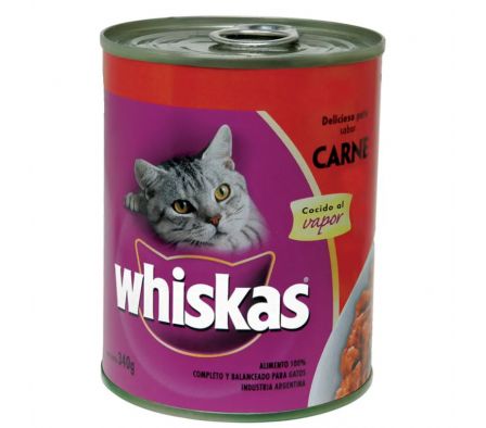 ALIMENTO P/GATO WHISKAS LATA CARNE 340GR(24)