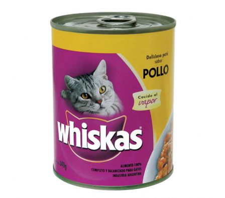 ALIMENTO P/GATO WHISKAS LATA POLLO 340GR(24)