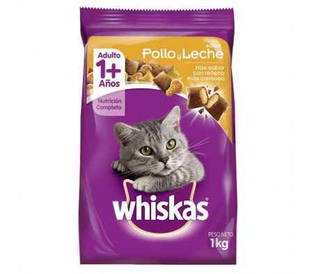 ALIMENTO P/GATO WHISKAS POLLO/LECHE 1KG(10)
