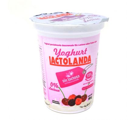 YOGUR SIN LACTOSA FRUTOS ROJOS LACTOLANDA  180GR