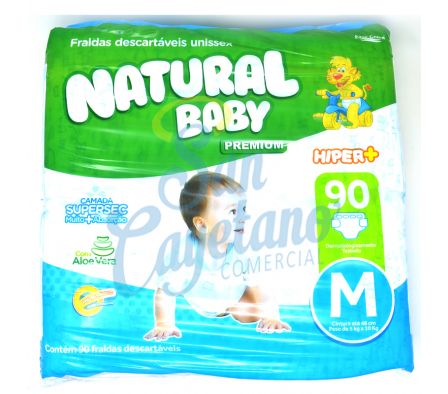 PAÑAL DESECHABLE HIPER MED NATURAL BABY  90UND(3)