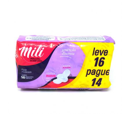 TOALLA FEMENINA DISCRETA SUAVE MILI 16 UND (12)