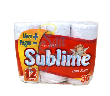 PAPEL HIGIENICO NEUTRO SUBLIME HS ROLL12 30MM(12)