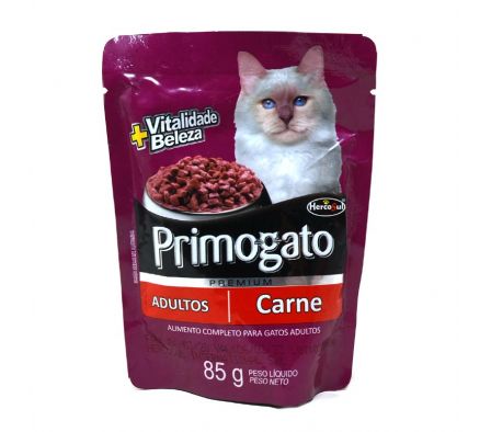 ALIMENTO P/GATO PREM.CARNE PRIMOGATO SACHET85G(12)