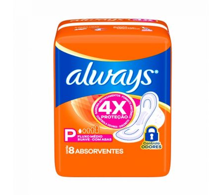 TOALLA FEMENINA C/ALAS SUAV.PR ALWAYS 8UN(18)