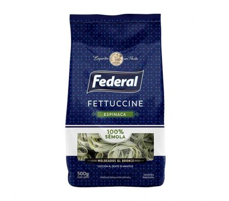 FIDEO DE SEMOLA FETTUCINI ESPINACA FEDERAL 500GR 