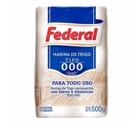 HARINA DE TRIGO 000 FEDERAL 500GR 