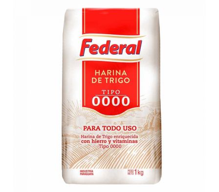 HARINA DE TRIGO 0000 FEDERAL 1KG 
