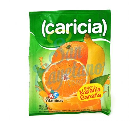 JUGO EN POLVO BANANA/NARANJA CARICIA X 20 GRS(160)
